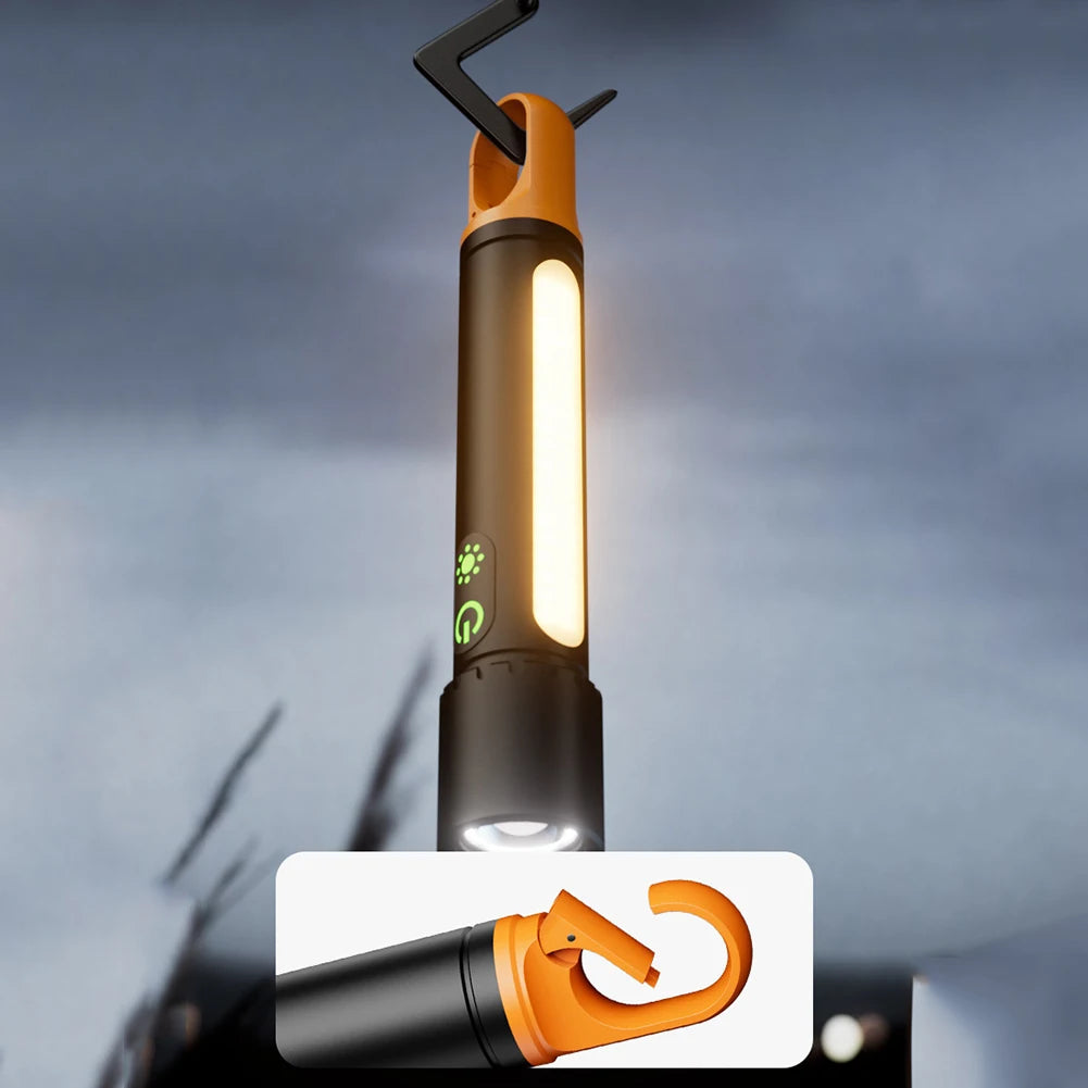 Powerful 10W LED Camping Flashlight with Side Lights.