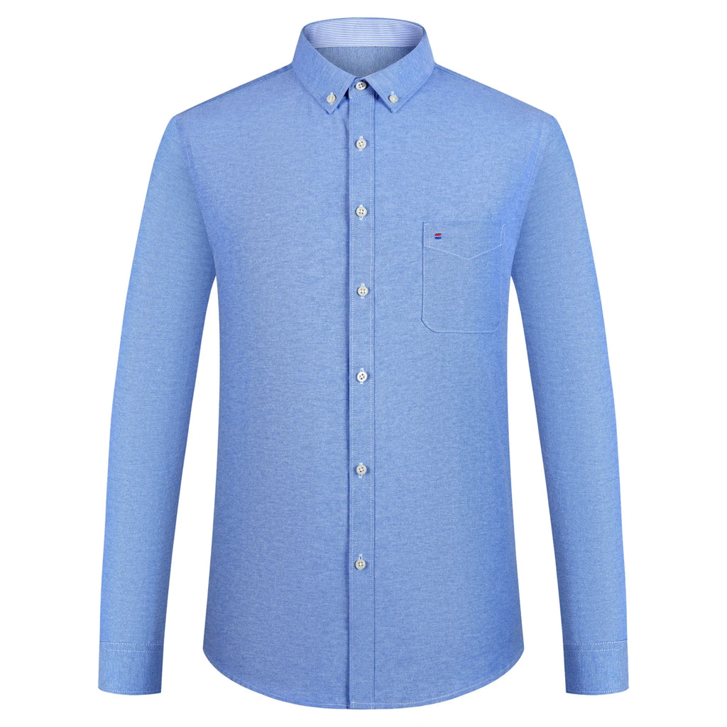 Men's Striped Oxford Long Sleeve Shirt.
